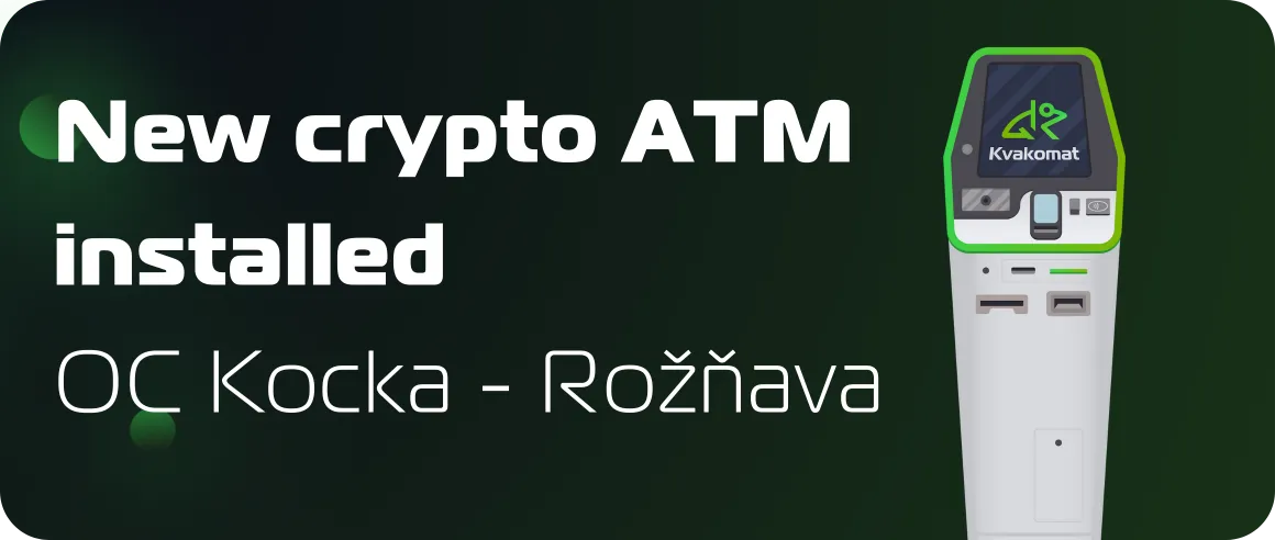 New crypto ATM installed: OC Kocka - Rožňava