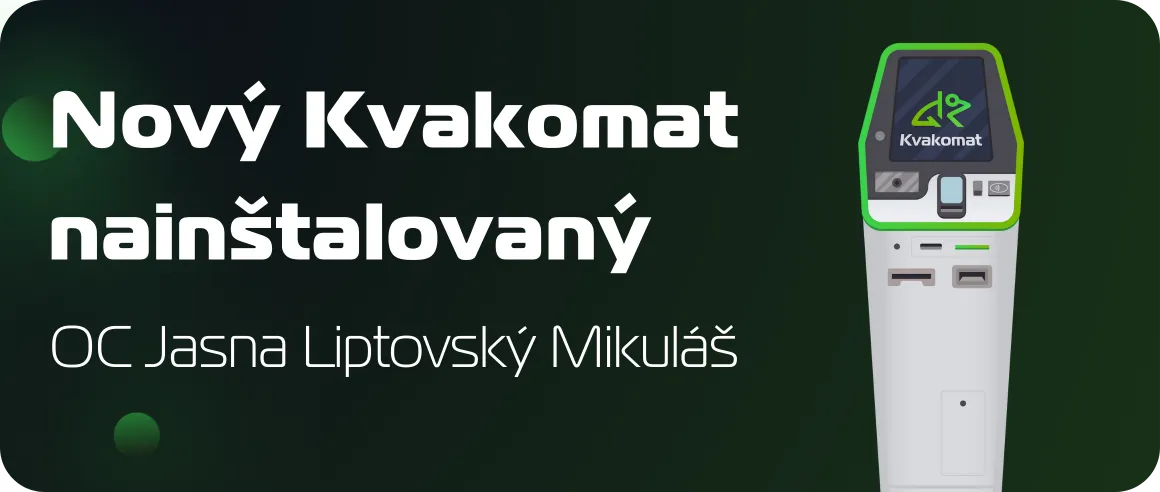 Nový bitcomat nainštalovaný: OC Jasna, Liptovský Mikuláš