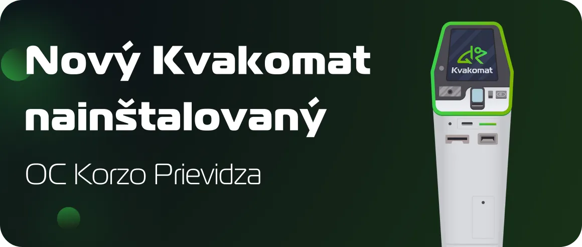 Nový bitcomat nainštalovaný: OC Korzo Prievidza