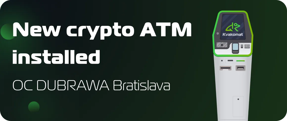 New crypto ATM installed: OC DUBRAWA - Bratislava