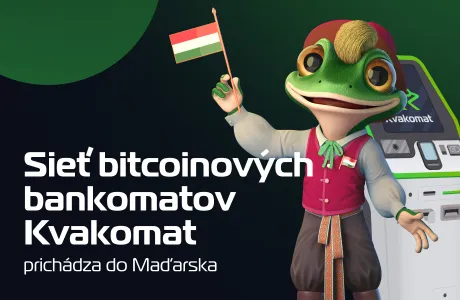 Sieť bitcoinových bankomatov Kvakomat prichádza do Maďarska